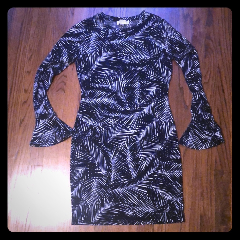 Michael Kors stretchy palm leaf dress